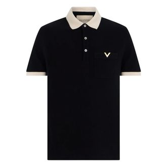 Valentino Garavani Tops, Heren, Zwart, L, Katoen, Classic Polo