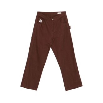 Bode Straight Trousers, male, Brown, Size: W32 Straight Trousers