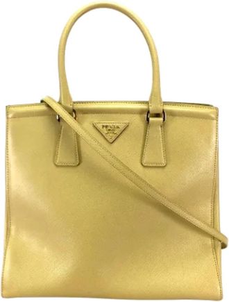 Prada Pre-owned Leather prada-bags - Dames - Vintage Handtas - Geel - ONE Size - Vintage