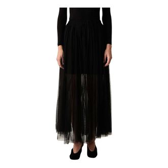Twinset Midi Volle Rok - Dames - Rokken - Zwart - Maat: XL Poliester