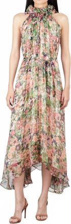 Saloni Iris Ruffle Dress In Rosette