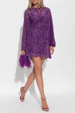 Dolce & Gabbana Lace Dress, Womens, Purple