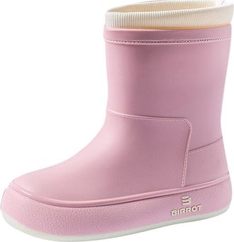 Generic Pink Waterproof Mid-Calf Rain Boots for Women, Non-Slip Sole Comfortable Footwear for Rainy Days, Fashionable Outdoor Wear, Lightweight PVC Material