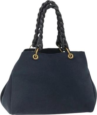 Bottega Veneta Pre-owned Bucket Bags, female, Blue, Size: ONE SIZE Pre-owned Canvas Bucket Bag