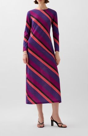 Scalpers Stripes Lurex Jersey Dress in Purple at Nordstrom, Size Medium Eu
