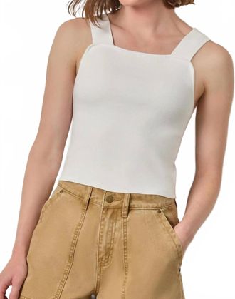 Lilla P Wide Strap Knit Tank Top In White