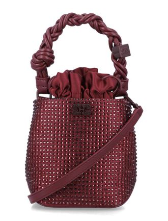 Ganni Maroon Bou Bucket Bag