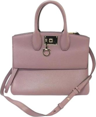 Ferragamo Pre-owned Handbags, female, Purple, Size: ONE SIZE Pre-owned Leather Handbag