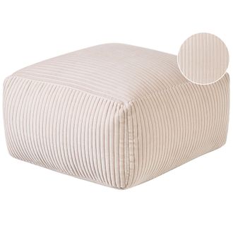 Beliani Puf De Pana Beige 50 X 30 Cm Bolas Eps Reposapi&eacute;s Relleno S&oacute;lido Mukki