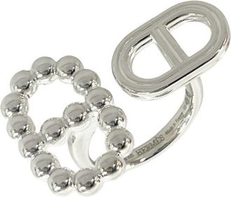 Herm&egrave;s Silver Silver 925 Band Ring (Pre-Owned)