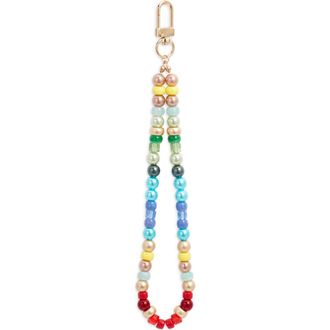BP. Beaded Phone Wrist Strap Charm in Rainbow Multi at Nordstrom