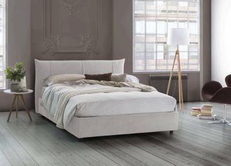 Dmora Dmora - Cama Matrimonial Dbadel, Cama Contenedor Con Revestimiento De Tela, 100% Made In Italy, Apertura Frontal, Adecuado Para Colch&oacute;n Cm 160x190, Bl