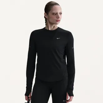 Nike Womens Swift Dri-FIT UV Long-Sleeve Crewneck Top Black XXL