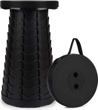 OEM Taburete Plegable Port&aacute;til - Asiento Plegable - Actividades Al Aire Libre - Altura Ajustable - 26 A 45 Cm - Negro
