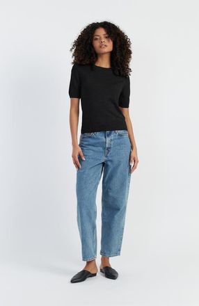 Chinti and Parker Pure Merino Wool Short Sleeve Tee in Black at Nordstrom, Size X-Small