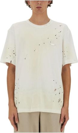 Helmut Lang Painted Tee - Heren - T-shirts - Wit - S - Katoen - Tops