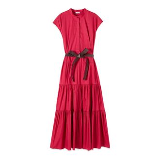 Oltre Shirt Kleedjes - Dames - Casual kleedjes - Rood - XL - Katoen - Kleedjes