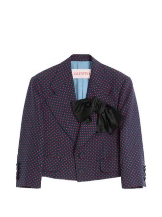 Valentino Garavani Plusdepois-print blazer - women - Acetate/Silk/Silk - 42 - Blue