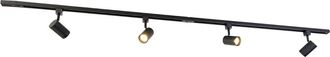 QAZQA Sistema de riel monofásico con 4 focos negros