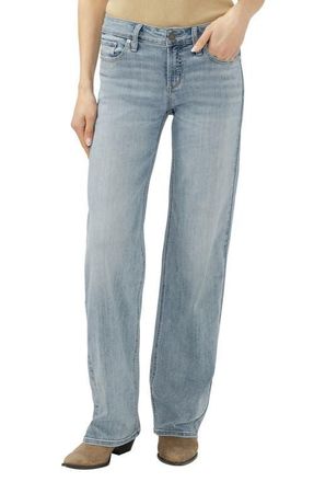 Silver Jeans Co Elyse Baggy Straight Leg Jeans in Dylan at Nordstrom, Size 27 X 31
