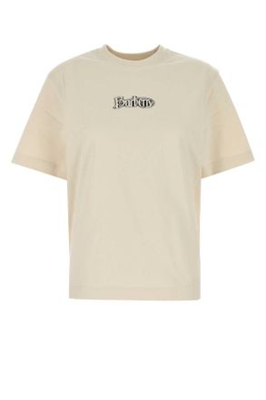 Burberry Womens Sand Cotton T-shirt - Ivory - Size Large