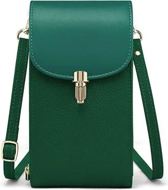 Generic GLDFW Phone Bag Solid Color Flip Round Lock Bag Womens Crossbody Bag with Long Shoulder Strap and Credit Card Slot