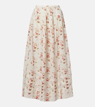 D&ocirc;en D&ocirc;en Marie floral cotton maxi skirt