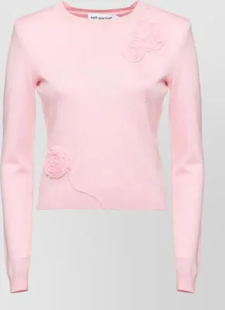 Self Portrait ribbed crewneck sweatshirt