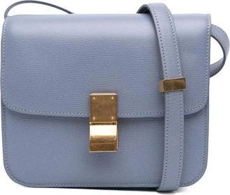 Celine Pre-owned Cross Body Bags, female, Blue, Size: ONE SIZE Pre-owned Flap Closure Shoulder Bag