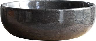 Tikamoon Lavabo redondo de mármol gris oscuro