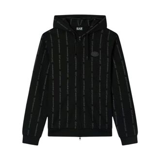 Emporio Armani Zip-throughs, male, Black, Size: S Graphic Series Zip-through Hoodie