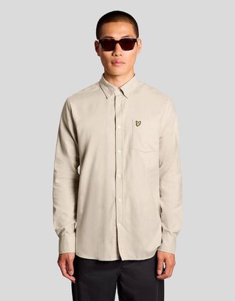 Lyle & Scott Lyle And Scott Mens Button Down Flannel Shirt - White - Size: Regular/36