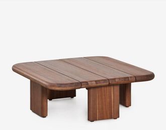 Sklum Sklum - Mesa De Centro Cuadrada (70x70 Cm) En Madera De Acacia Famara