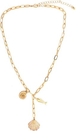 Panacea Shell & Fish Charm Lariat Necklace in Gold at Nordstrom Rack