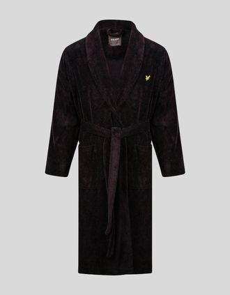 Lyle & Scott Lyle And Scott Mens Towelling Dressing Gown - Black - Size: XL