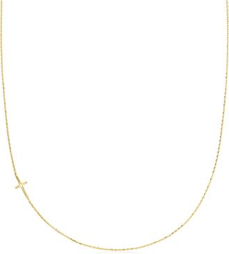 RS Pure by Ross-Simons 14kt Yellow Gold Sideways Cross Necklace