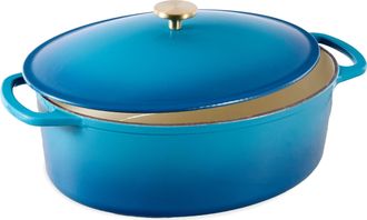 Best Choice Products Oval 7.5 Quart Cast-Iron Dutch Oven, Heavy-Duty w/ Enamel, Side Handles