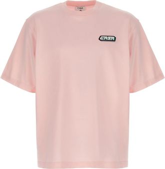 Casablanca Pink Crewneck Logo T-Shirt