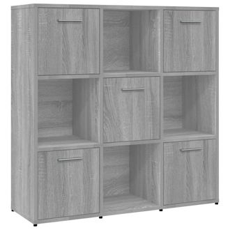 Berkfield Home Book Cabinet Grey Sonoma 90x30x90 cm Engineered Wood | Size: 90 x 30 x 90 cm
