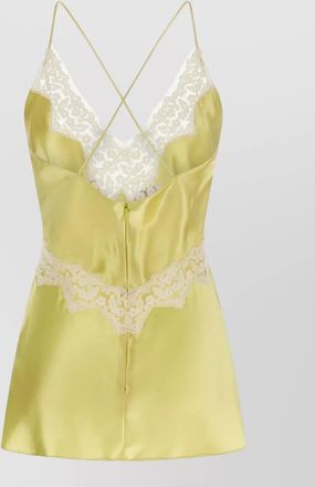 Alberta Ferretti satin lace top