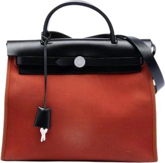Herm&egrave;s Pre-owned Herbag Zip 31 - Dames - Vintage Handtas - Oranje - ONE Size - Leer - Vintage