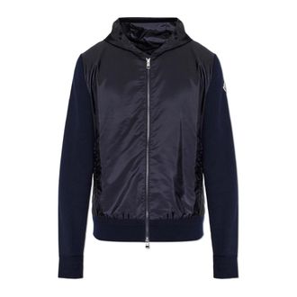 Moncler Cardigan met gecombineerde stoffen - Heren - Vesten - Blauw - XL - Katoen - Truien & Vesten