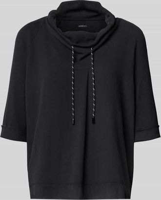 Marc Cain Sweatshirt mit Tunnelzug in Black, Größe 38