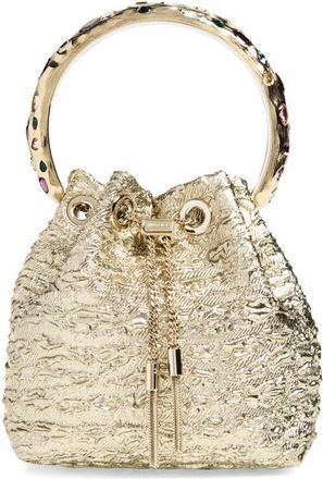 Jimmy Choo London Bon Bon Puckered Metallic Jacquard Top Handle Bag in Gold/multi/gold at Nordstrom