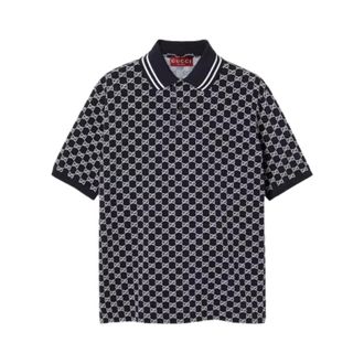 Gucci Tops, Heren, Blauw, L, Stijlvolle Polo Shirt