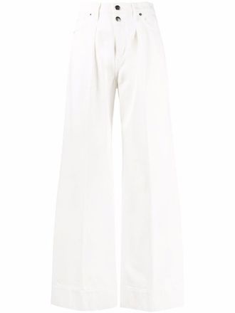 Frame Denim wide-leg jeans - women - Recycled Polyester/Recycled Cotton/Cotton - 25 - White