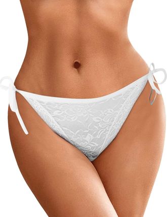 Generic Women Lace Briefs Womens Seamless Tie Side Panties Sexy Bikini Panties Lace Ladies High Waist Low Waist Panties Womens Full Brief White