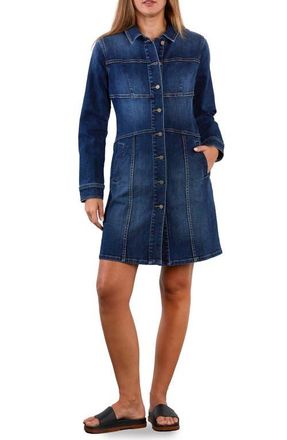 Wash Lab Denim Wisp Long Sleeve Stretch Denim Dress in Soft Blue at Nordstrom, Size X-Small