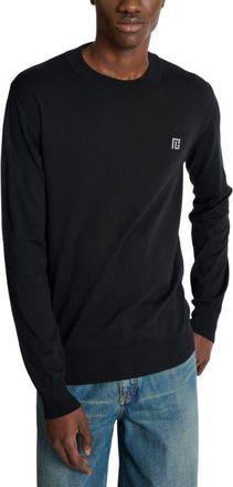 Balmain Fine silk and cotton jumper in Black at Nordstrom, Size X-Large Eu