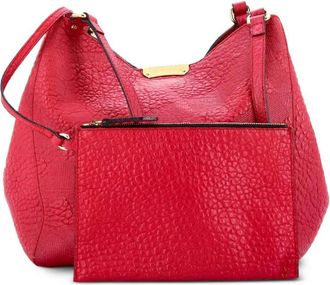 Burberry Canter Tote Check Embossed Leather Small shoulder bag - Rood